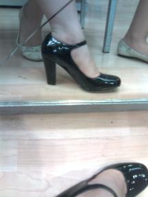 classic shiny black high heel mary janes