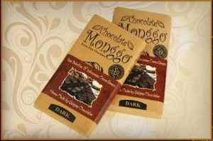 monggo Dark chocolate with 58% cocoa and pure cocoa butter.